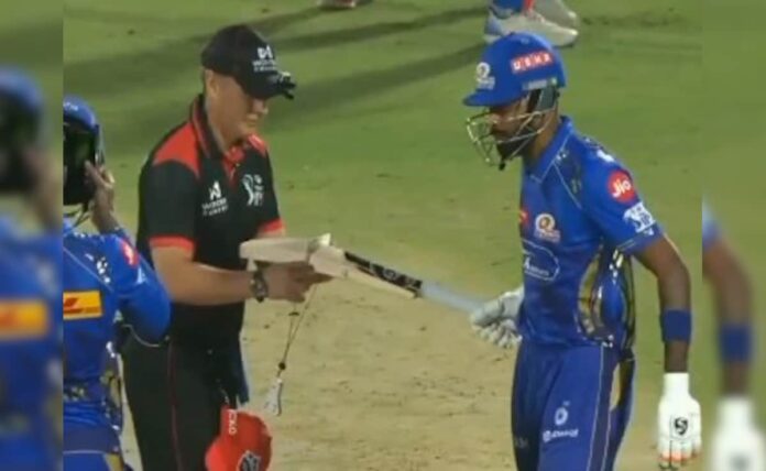 Umpire Checks Hardik Pandya's Bat During IPL Clash Between MI And DC - Here's Why | Cricket News